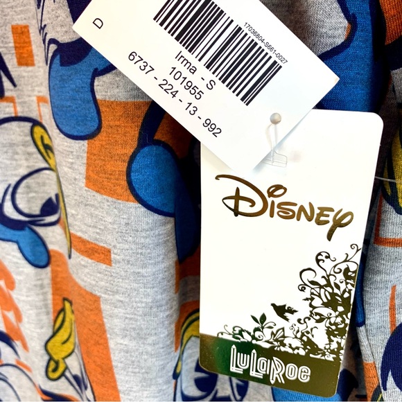 LuLaRoe Disney Collaboration Irma Tunic Top High Low Dolman Donald Duck Faces - Picture 5 of 11